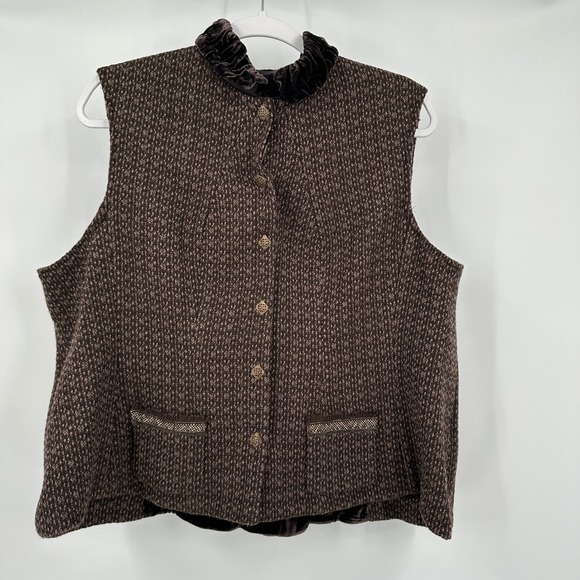 Elie Tahari Jackets & Blazers - Womens Old Money Tweed Vest Size L Virgin Wool Equestrian Quiet Luxury Heritage